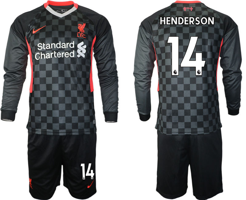 Men 2021 Liverpool away long sleeves #14 soccer jerseys->liverpool jersey->Soccer Club Jersey